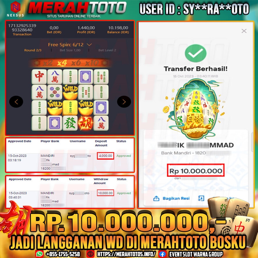 bukti-jp-slot-member-merahtoto-15-oktober-2023-mahjong-ways-pg-slots-2