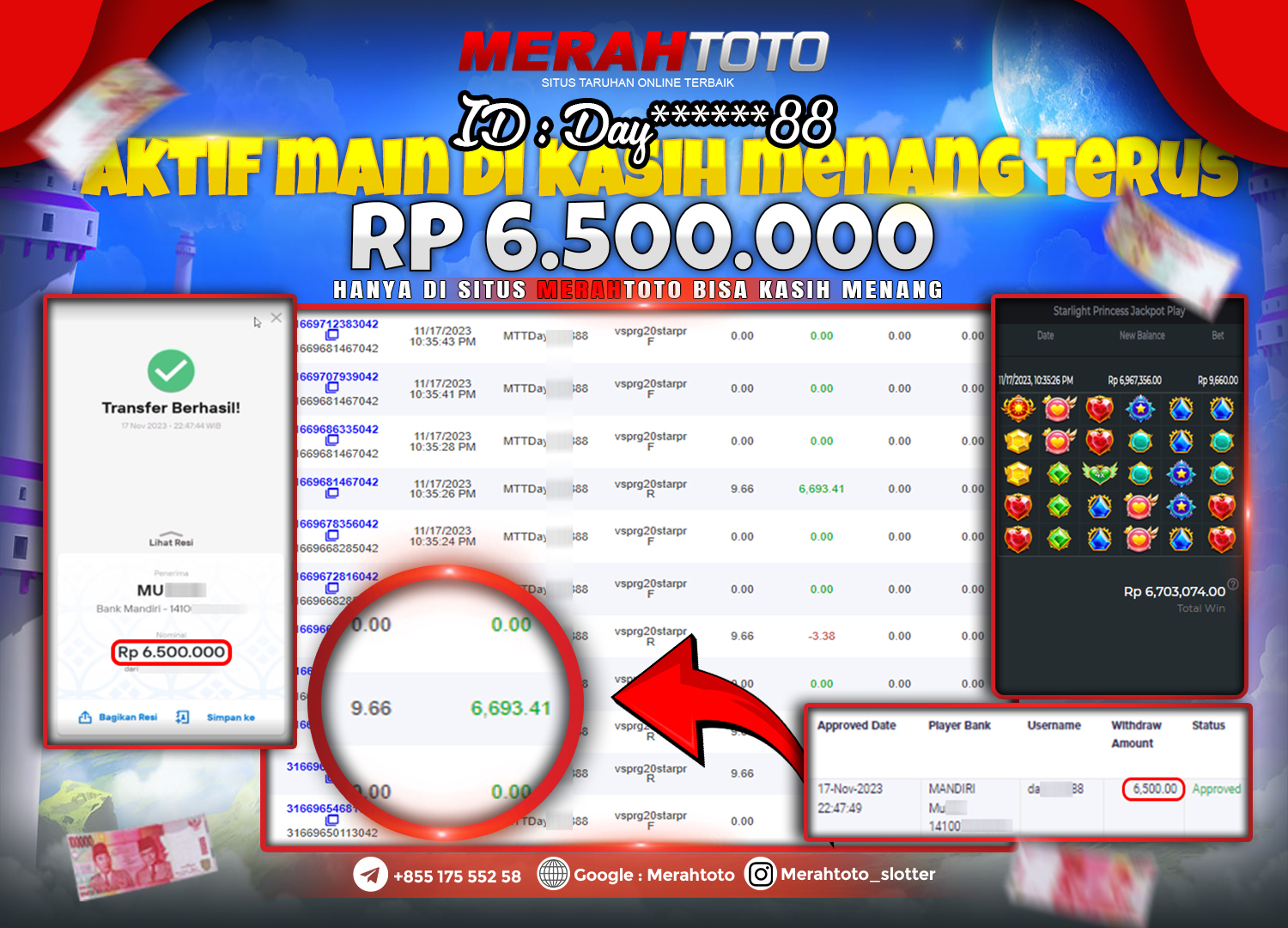 bukti-jp-slot-member-merahtoto-17-november-2023-starlight-princees-pragmatic-play