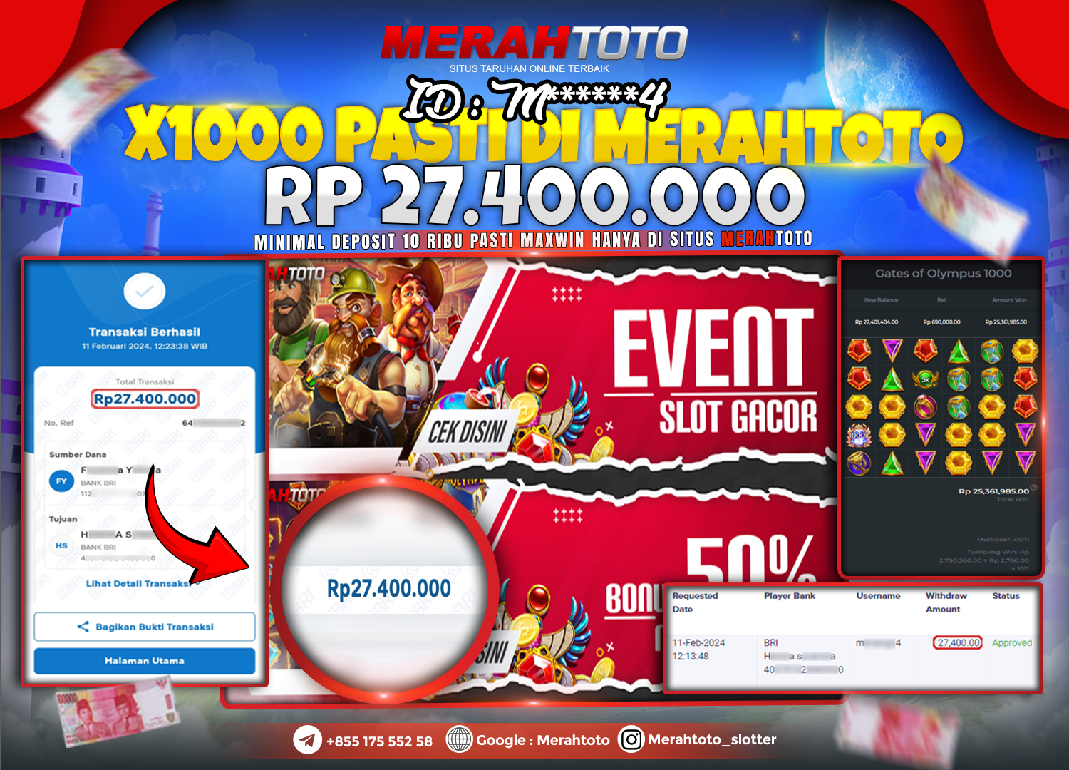 bukti-jp-slot-member-merahtoto-11-february-2024-gates-of-olympus-1000-pragmatic-play