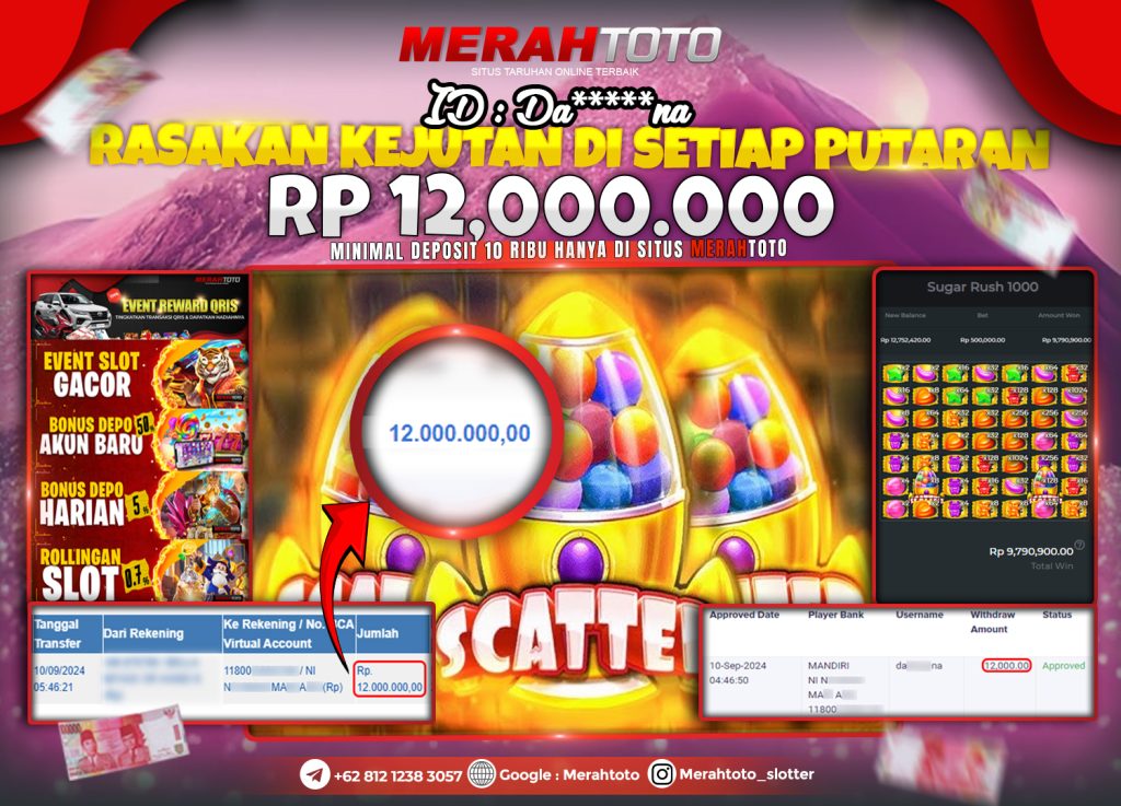 Bukti JP Slot Member MERAHTOTO 10 September 2024 Sugar Rush 1000 - PRAGMATIC PLAY