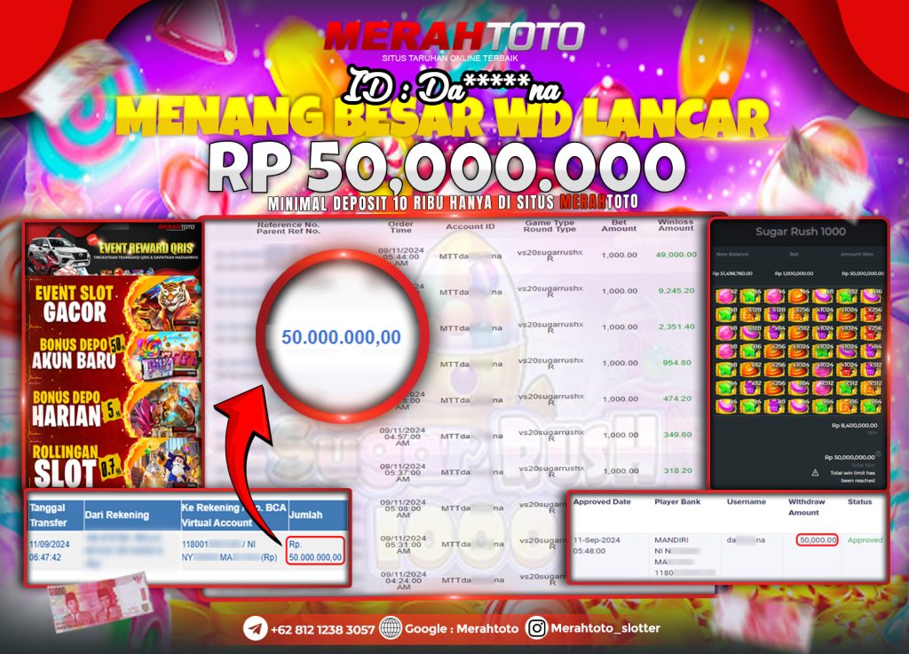 Bukti JP Slot Member MERAHTOTO 11 September 2024 Sugar Rush 1000 - PRAGMATIC PLAY