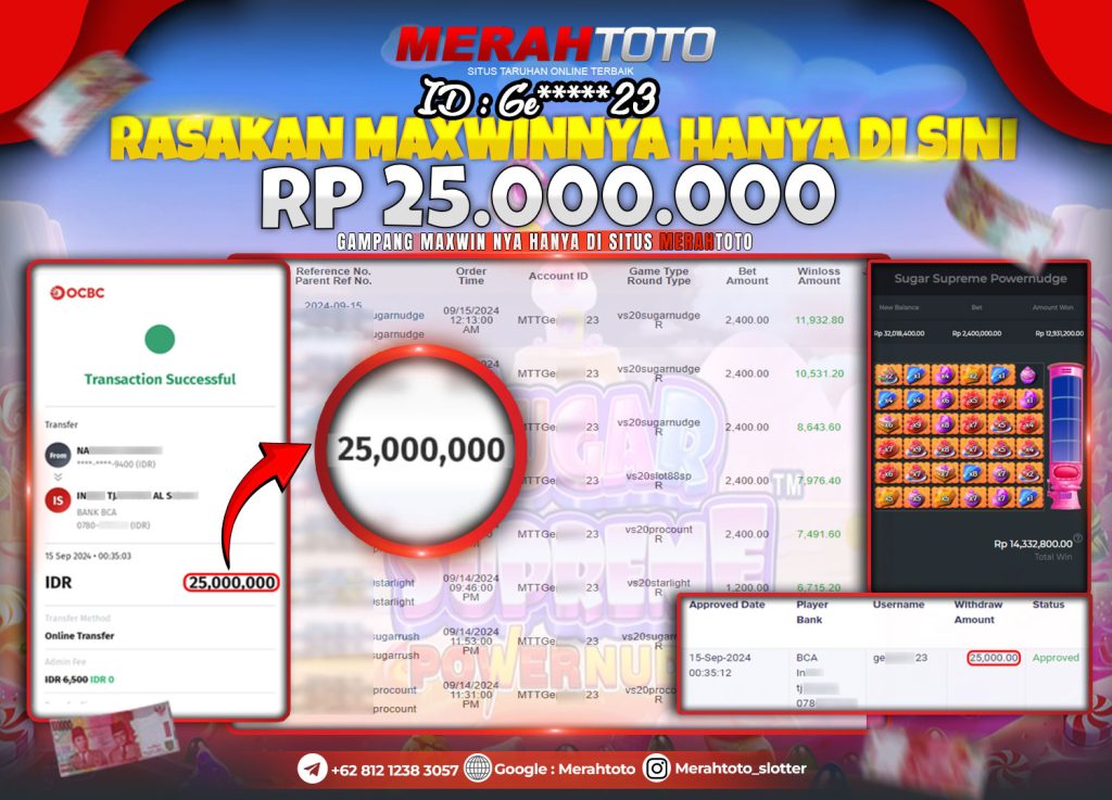 Bukti JP Slot Member MERAHTOTO 15 September 2024 Sugar Supreme Powernudge - PRAGMATIC PLAY